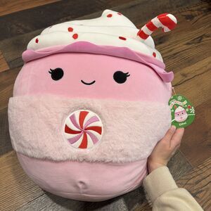Ethel Candy Cane Hot Chocolate / Peppermint Mocha 16" Squishmallow
